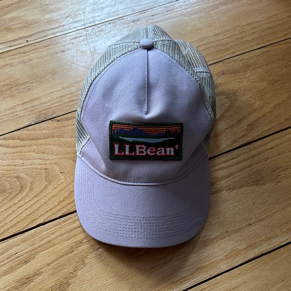 L.L. Bean Lavender and Tan Mesh Back Trucker Hat
